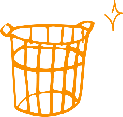 洗濯後のカゴ